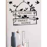 Vinilo Decorativo Frase Welcome Sweet Home 