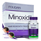 Minoxidil 2% Dama + Biotina Natrol 10,000 Mcg 100 Tabletas