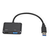 Usb 3.0 Para Vga+hdmi Conversor Adaptador Hd 1080p Computado