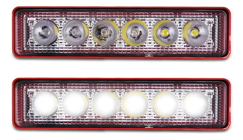 Par Faros 6 Led Barra Auxiliar Fijo Estrobo Carcasa Colores