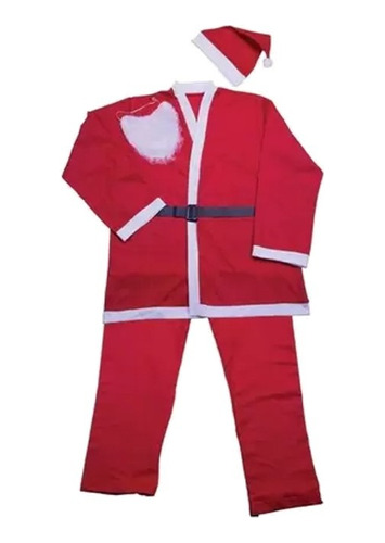 Fantasia Roupa Papai Noel 5 Peças Completa Natal Original