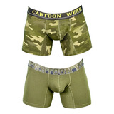 Dupack Boxer Largo Hombre Algodón Cartoon Wear Militar