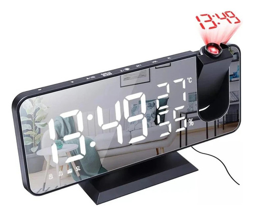 D Proyección Reloj Despertador Dormitorio Techo Radio