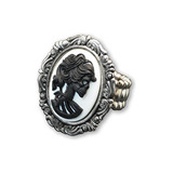 Anillo Ajustable Calavera Lolita En Acabado Plateado