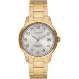 Relógio Orient Feminino Original Nota Fgss0120p1kx Cor Da Correia Dourado Cor Do Bisel Dourado Cor Do Fundo Prateado