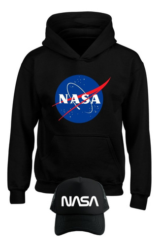 Buzo Nasa Space Rocket Capota, Hoddie Obsequio Gorra I