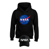 Buzo Nasa Space Rocket Capota, Hoddie Obsequio Gorra I