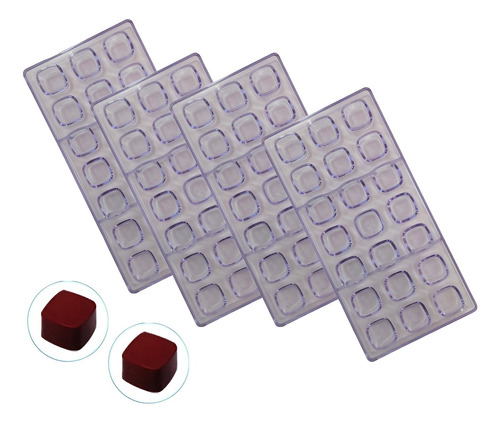 Pack X4 Moldes Chocolate Moldes De Chocolate Cuadrado