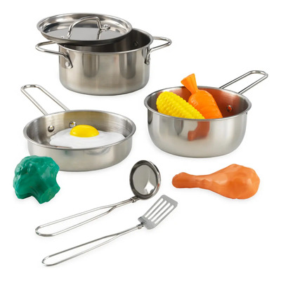 Set Cocina Infantil Kidkraft Utensilios Juguete 11 Piezas Plateado