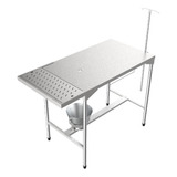 Mesa Cirúrgica C/suporte Odontológico Veterinária 100% Inox