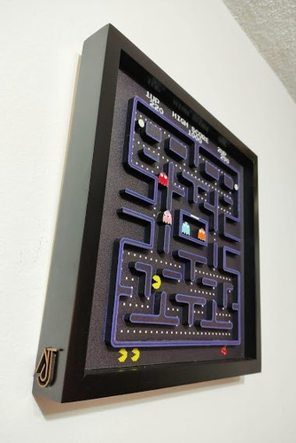 Cuadro Retrogamer Exclusivo En 3d Modelo Pac Man