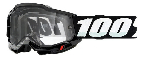 Gafas De Enduro 100% Accuri 2 Con Marco De Doble Lente Fxm, Color Negro, Lente Transparente, Tamaño U