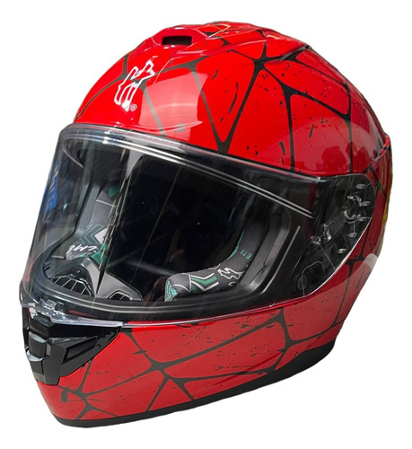 Casco Integral Dot Half Rojo Diseño Spiderman Talla L Oferta