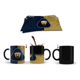 Taza Mágica Personalizada De Los Pumas 2 Colores Y Escudo 