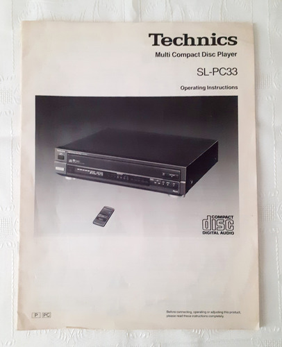 Manual De Instrucciones Multi Cd Player Technics Sl-pc33