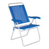 Cadeira Reclinável Mor Boreal Alumínio Azul- 2168 Cor Azul