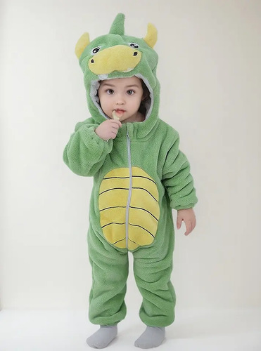 Traje Gateo Dinosaurio Niños, Mono Franela Talla Grande Bebé