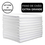 Kit 10 Pano De Chão Branco Grande Saco Duplo Algodão Atacado