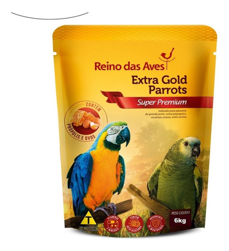 Parrots Extrusada Arara Papagaio Premium Reino Das Aves 6 Kg