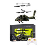 Mini Helicoptero Militar Apache De Controle Remoto 3 Funções