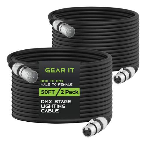 Gearit Cable De Iluminacion De Escenario Dmx A Dmx (50 Pies,