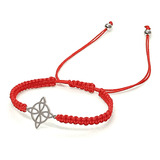 Pulsera Hilo Rojo Con Dije Nudo De Bruja De Plata