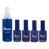 Kit Bluwe Prep + Top Coat + Gel Base 10ml + Step 1 + Step 2