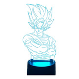 Lampara Led 3d Goku Usb Touch 7colores Dragón Ball Z