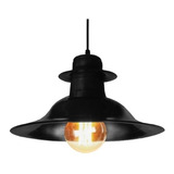 Colgante Sombrero Negro Ø35cm ,industrial , Apto Led