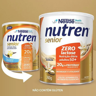 Complemento Alim Nutren Senior Zero Lactose Baunilha 740g | Frete grátis