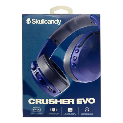 Skullcandy Crusher Evo Audífonos Inalámbricos Con Bluetooth Y Microfono, Bajo Premium - Azul - Para iPhone Y Android