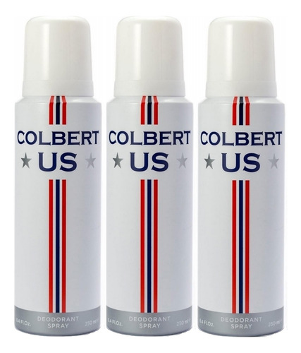Desodorante Colbert Us Branco Original 250ml Pack3 Importado