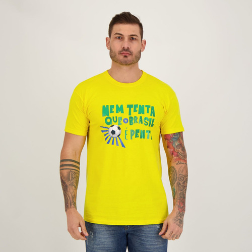 Camisa Brasil É Penta Amarela