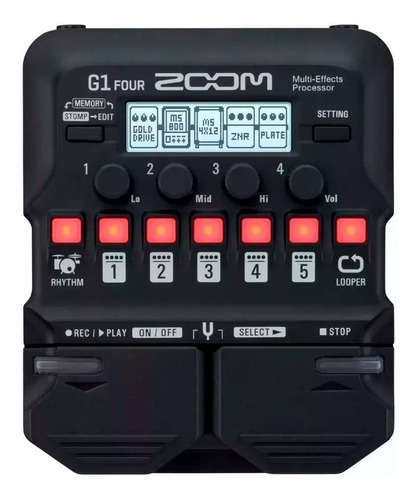 Pedalera Multiefecto Zoom G1 Four Con 70 Efectos Usb Midi Con Looper Y Ritmos De Bateria + Envio