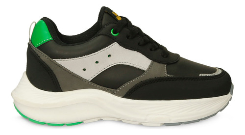 Tenis Casuales Negro-verde Bubblegummers Quisu Niño