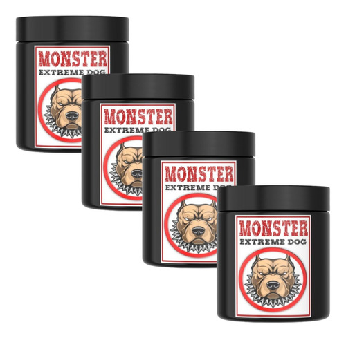 Monster Pit Bull  Muscle Dog Suplementos Cães 4 Potes 2kg