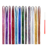 Hair Tinsel Kit De Extensiones De Colores De 47 Pulgadas