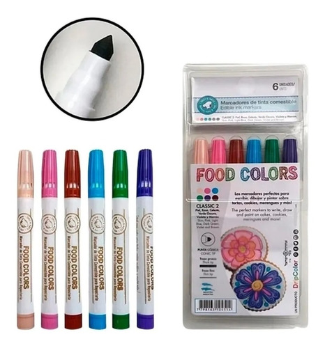 Marcadores Comestibles Food Colors X6 Unidades - Drip Color