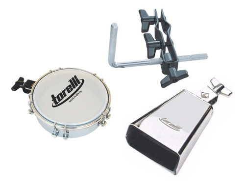 Clamp De Percussão Ta430 + Tamborim Tt409 + Cowbell To055