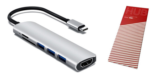 Adaptador Hub Type C Usb 3.0 Hdmi 4k Sd 6 Em 1 Mac iPhone