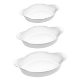 Fuentes De Vidrio Para Horno Oval Opaline Marinex Combo X 3