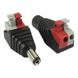 Conector Dc Presion Jack Bornera Cctv Par Hembra X2 Macho X2