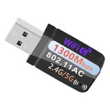 Adaptador Wifi Usb 3.0 De Banda Dual Para Pc 1300mbps 5ghz