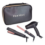 Foxybae Mini Kit De Viaje Para Peinar El Cabello, Oro Rosa,. Color Negro