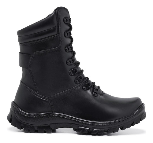 Coturno Bota Ténis Tático Em Couro Com Ziper 30%off