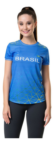 Camiseta Elite Brasil Letter Feminina - Azul