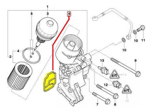 Junta Oring Base Filtro Aceite Para Bmw E83 X3 3.0i Repuesto Foto 2
