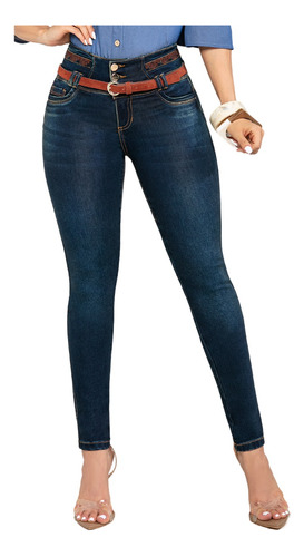 Jeans Colombiano Control Abdomen 1514 Azul Bartolomeo