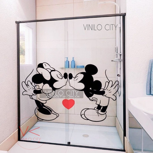 Vinil Decorativo Para Canceles De Baño Micky Y Minnie Mouse