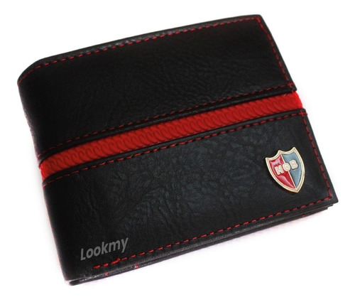 Billetera Newell´s Old Boys En Cuero Ecologico Hombre Futbol Color Negro Diseño De La Tela Newell